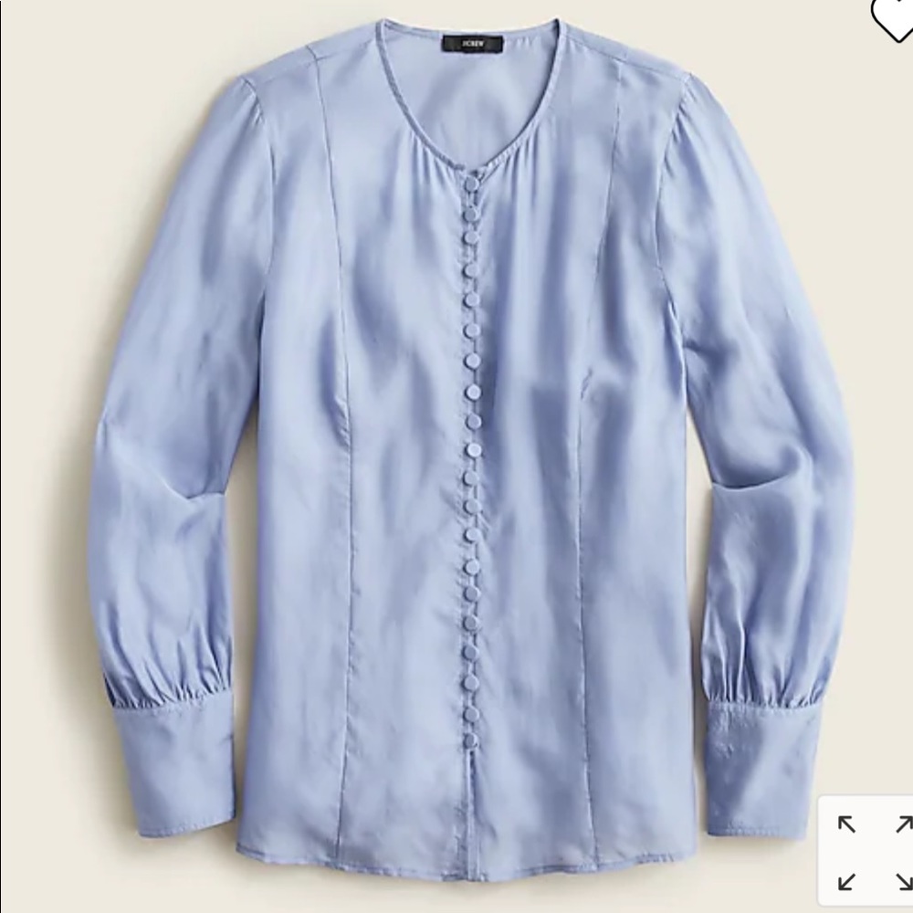 NWT J.Crew IVORY/white eco cupro covered button top